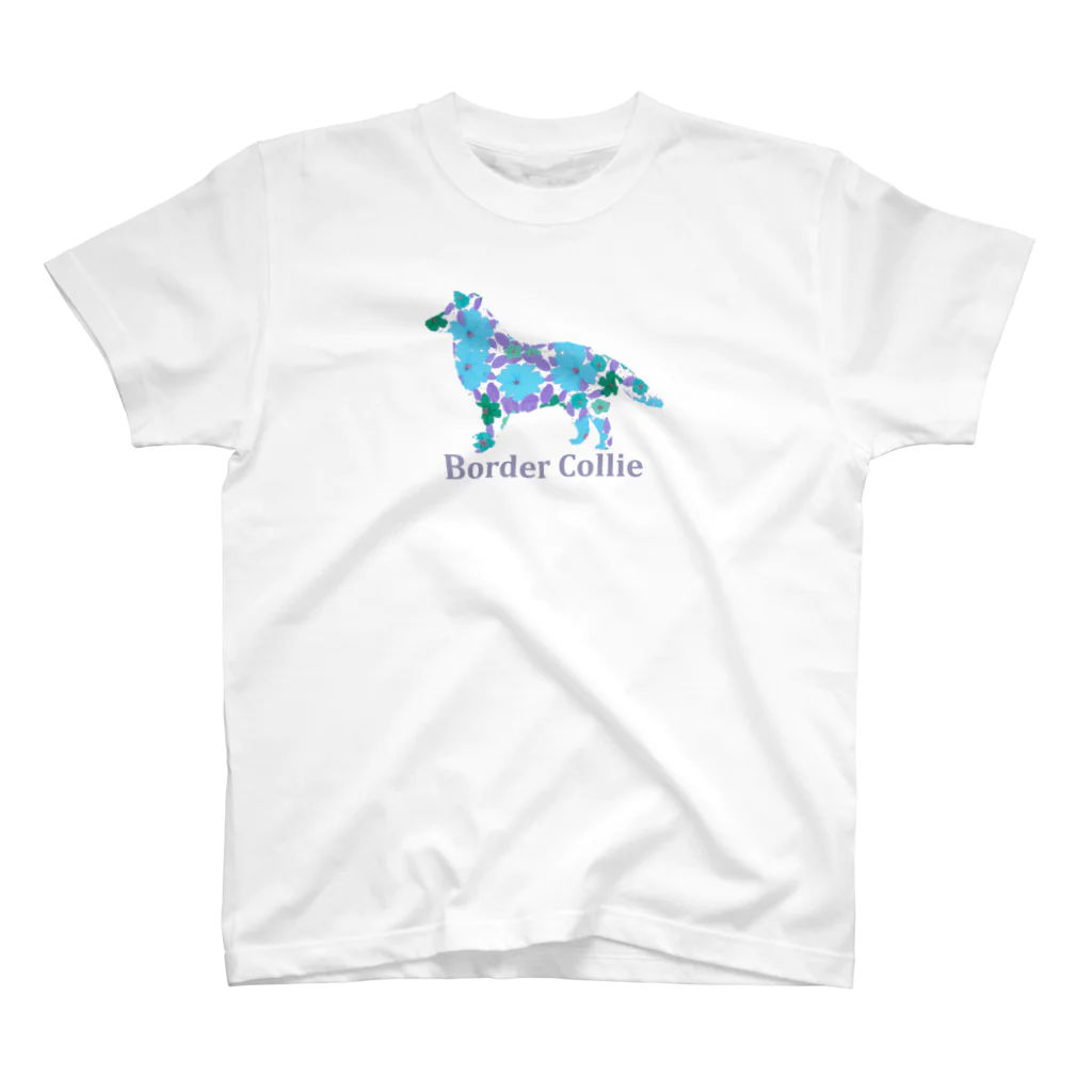 AtelierBoopの花　ボーダーコリー Regular Fit T-Shirt
