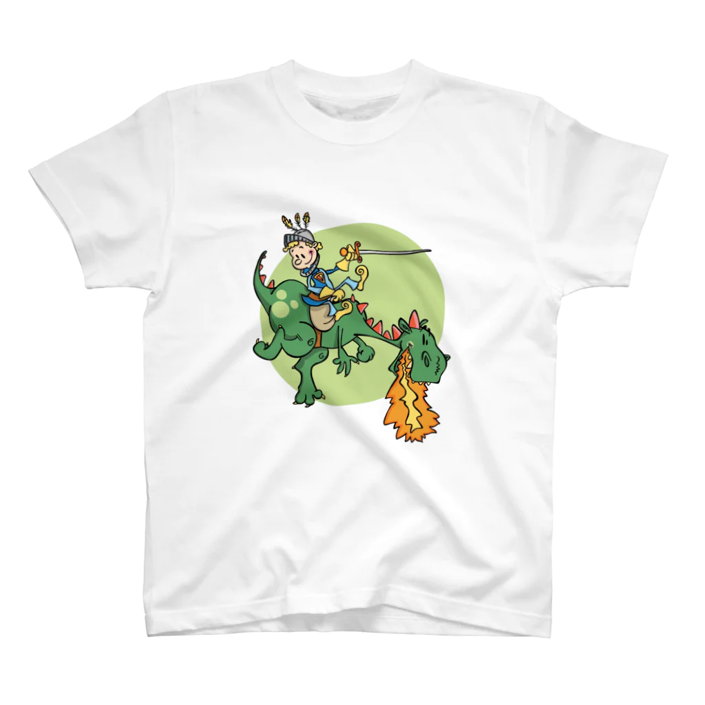 mumusのドラゴン騎士のイラストグッズ スタンダードTシャツ