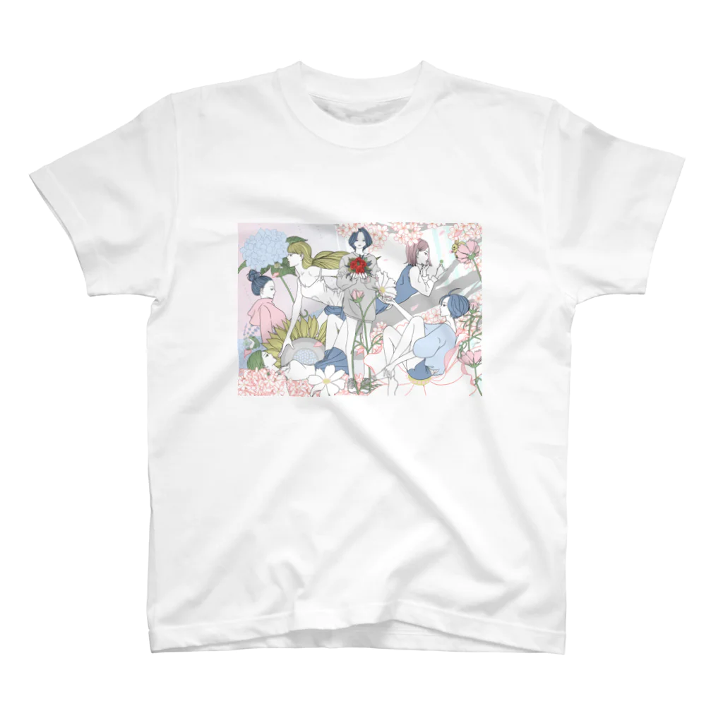 melancholy shopの花と女の子 Regular Fit T-Shirt