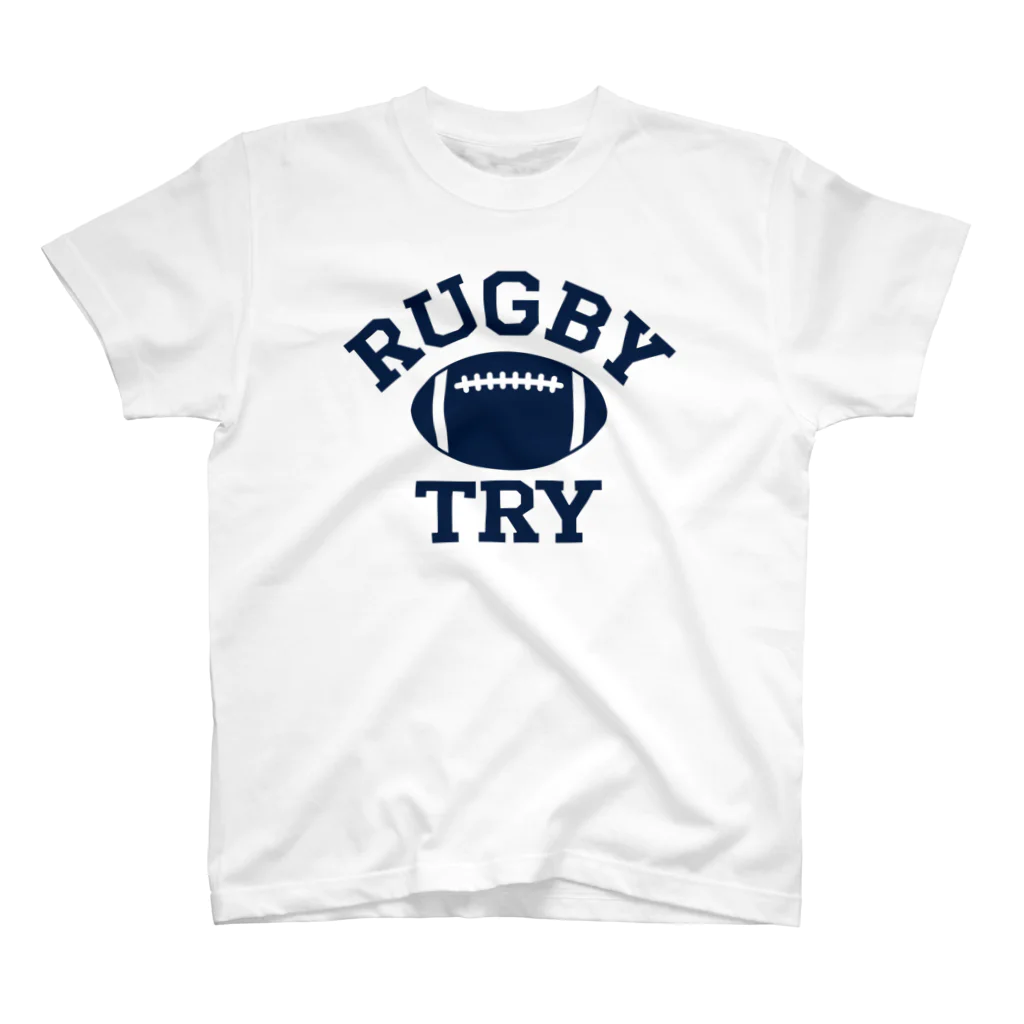 sports_tower スポーツタワーのラグビー・RUGBY・単色・グッズ・デザイン・楕円形ボール・イラスト・スポーツ・Tシャツ・男子・女子・かっこいい・かわいい・選手・ラガーマン・インゴール・ラグビーユニオン・ラグビーリーグ Regular Fit T-Shirt