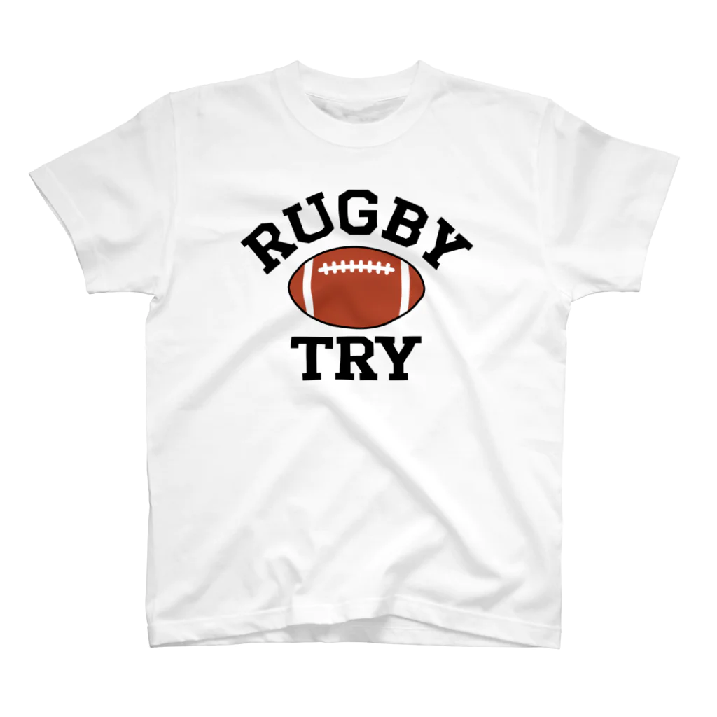 sports_tower スポーツタワーのラグビー・RUGBY・グッズ・デザイン・楕円形ボール・イラスト・スポーツ・Tシャツ・男子・女子・かっこいい・かわいい・選手・ラガーマン・インゴール・ラグビーユニオン・ラグビーリーグ Regular Fit T-Shirt