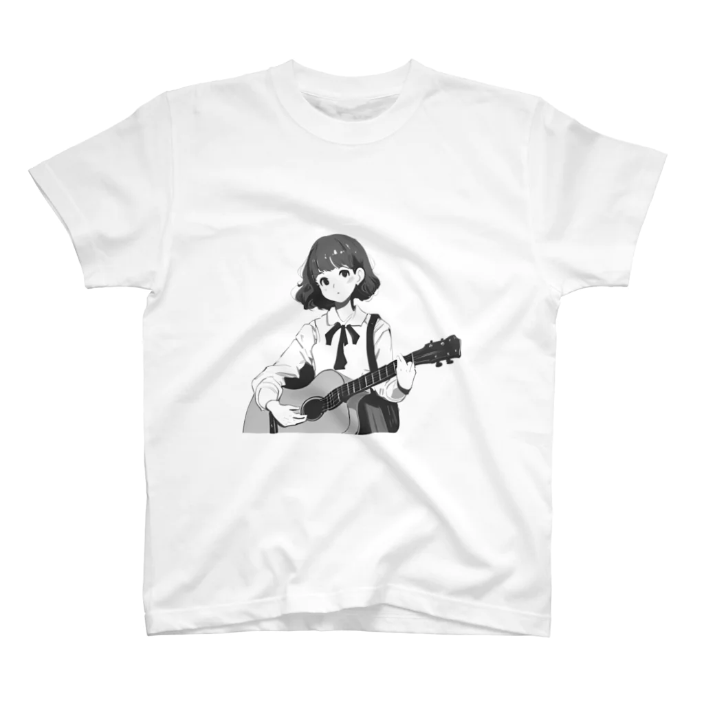 らいくん♢おしゃれ好き♢のギターを弾く女の子 スタンダードTシャツ