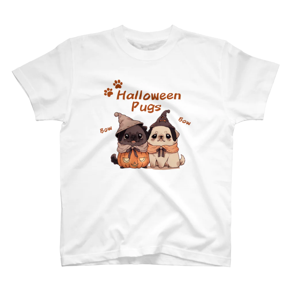 アニまるんズのゆるかおアニまるんズ（パグ）Halloween Pugs スタンダードTシャツ