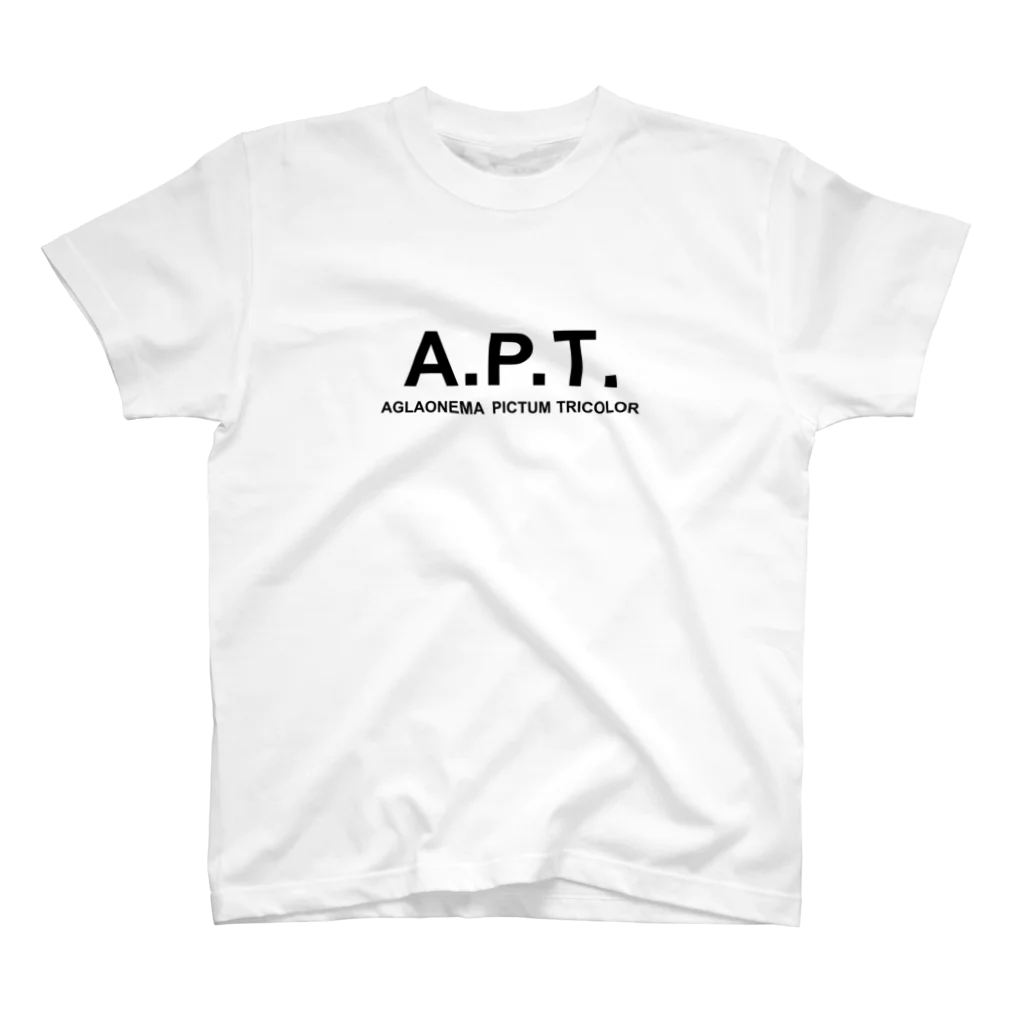 熱帯デザイン.com@SUZURIの【A.P.T】アグラオネマピクタムトリカラー（ブラックロゴ） スタンダードTシャツ