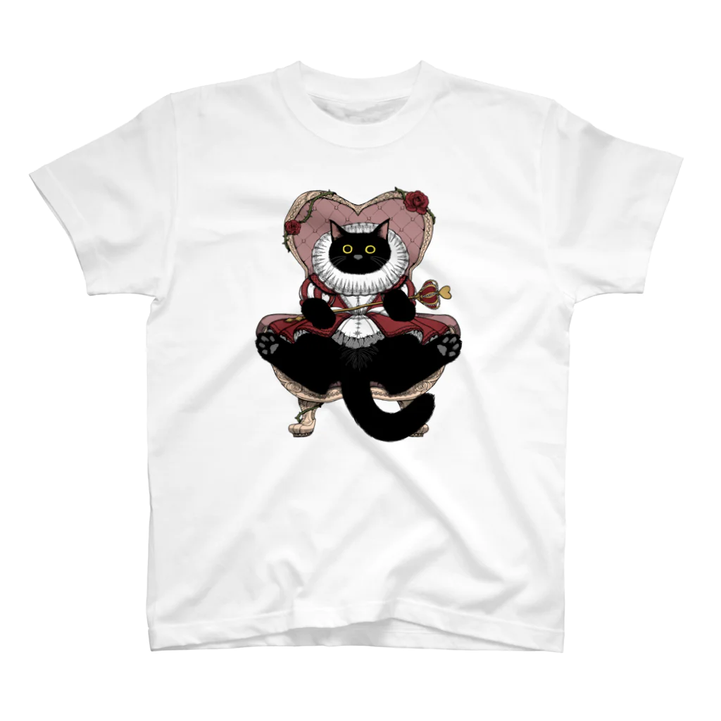 Lipsum_sapporoのハートの黒猫女王 Regular Fit T-Shirt