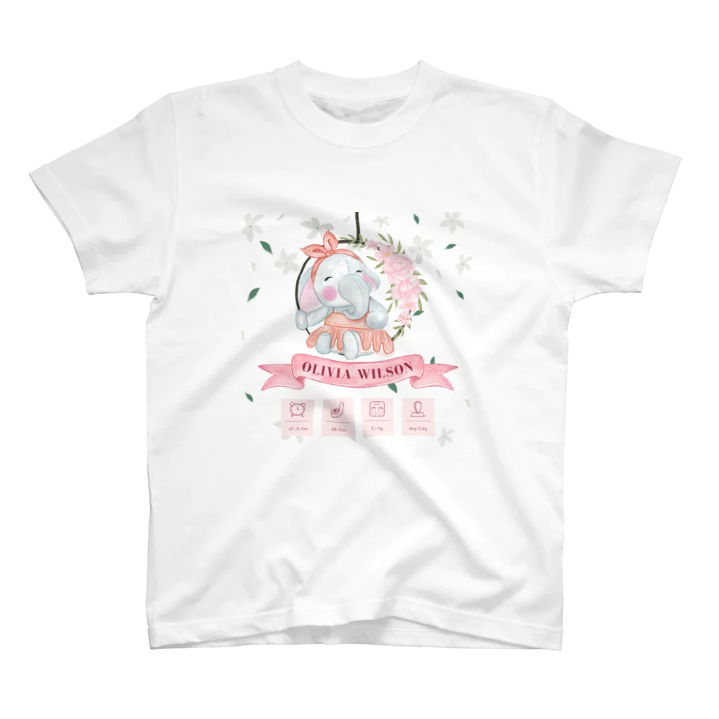 Re-Re-Reのお花とぞう スタンダードTシャツ