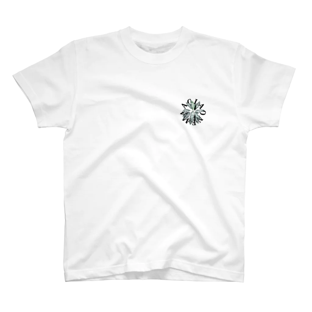 熱帯デザイン.com@SUZURIの【サークルロゴ】AGLAONEMA PICTUM（アグラオネマピクタム）BLACK スタンダードTシャツ