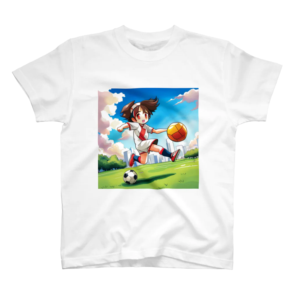 八雲のサッカーガール スタンダードTシャツ