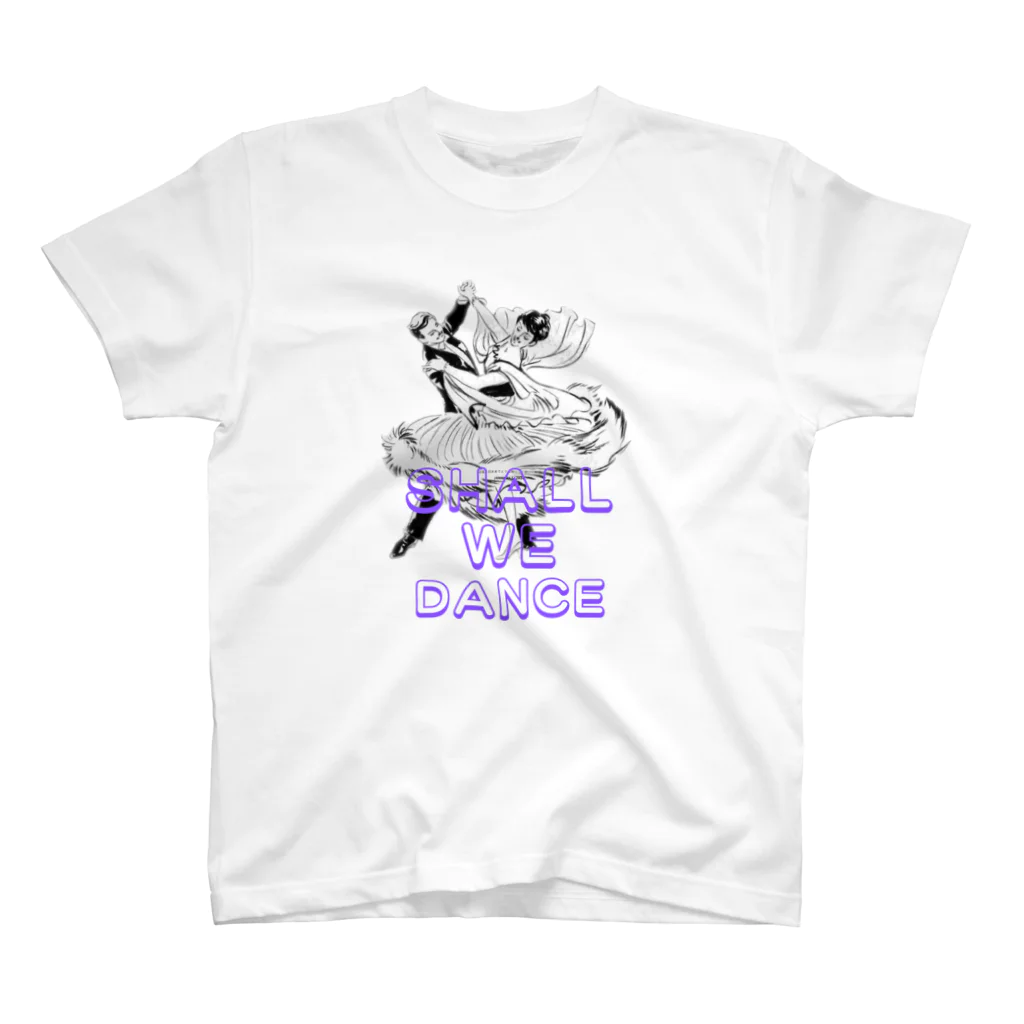 Heart-of-JapneseCultureのShal We Dance（ブルー、白抜き） スタンダードTシャツ