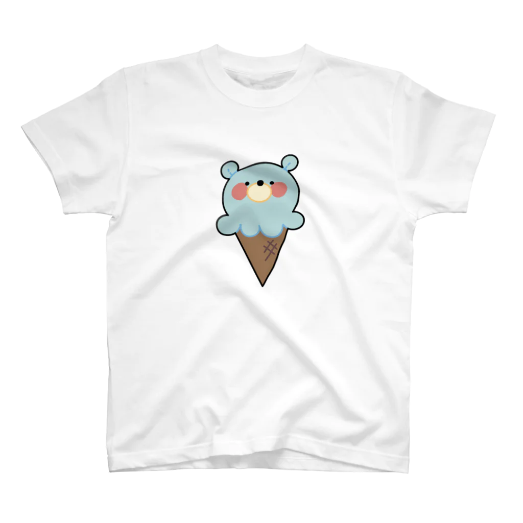 ほこりのゆるいイラストショップ💭のほんわかクマさんアイスクリーム Regular Fit T-Shirt