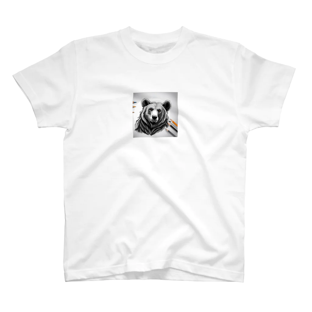 Toro Rosso Shopのえんぴつ絵の熊のグッツ Regular Fit T-Shirt