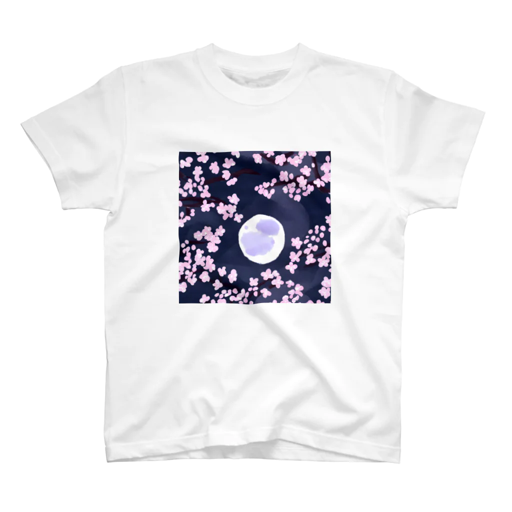 raran06の夜桜 Regular Fit T-Shirt