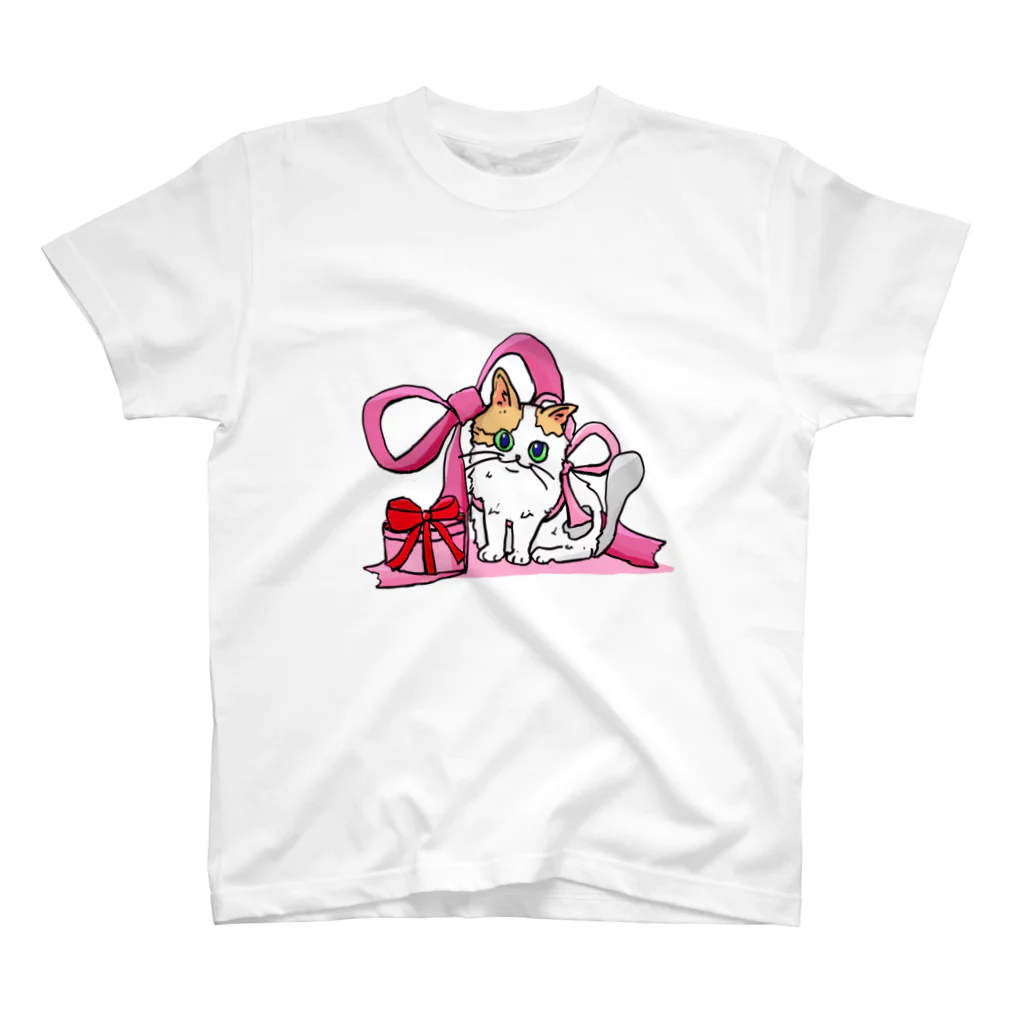 もちけらのリボン猫ちゃん スタンダードTシャツ