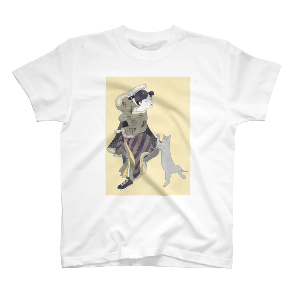 keeeeeep smilingの野球女子？ 踊るネコ Regular Fit T-Shirt