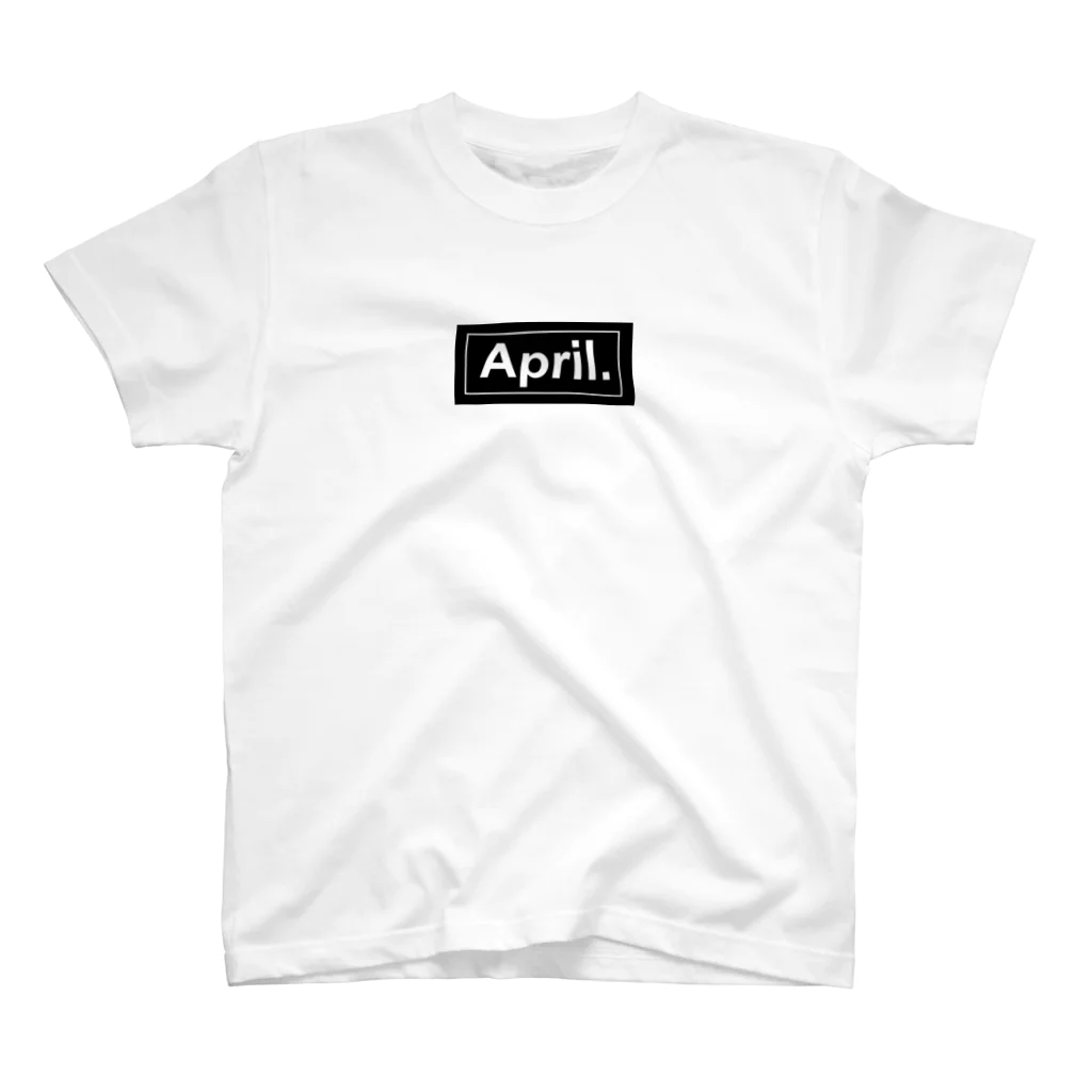 April.のApril.BOX LOGO（ブラック×ホワイト） スタンダードTシャツ