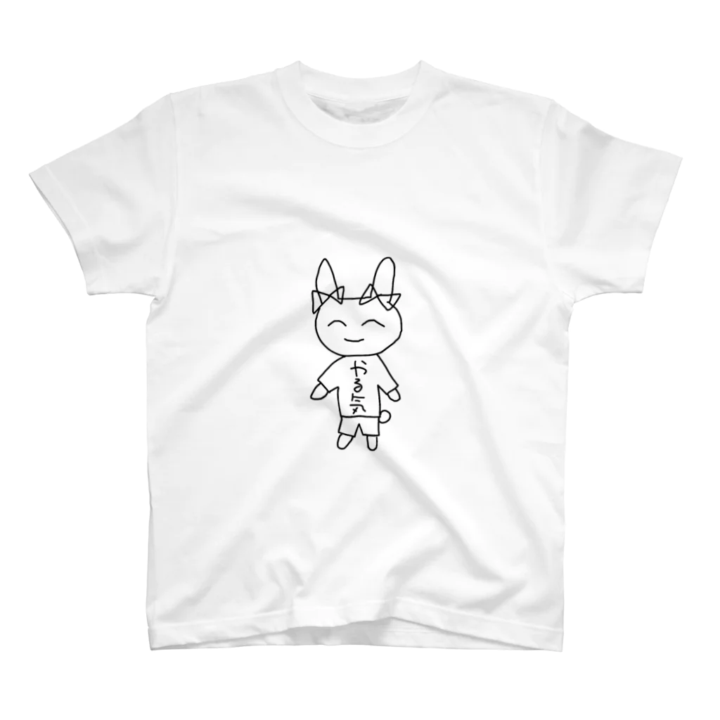 朱ゑブランドのやる気TうさぎTシャツ 티셔츠