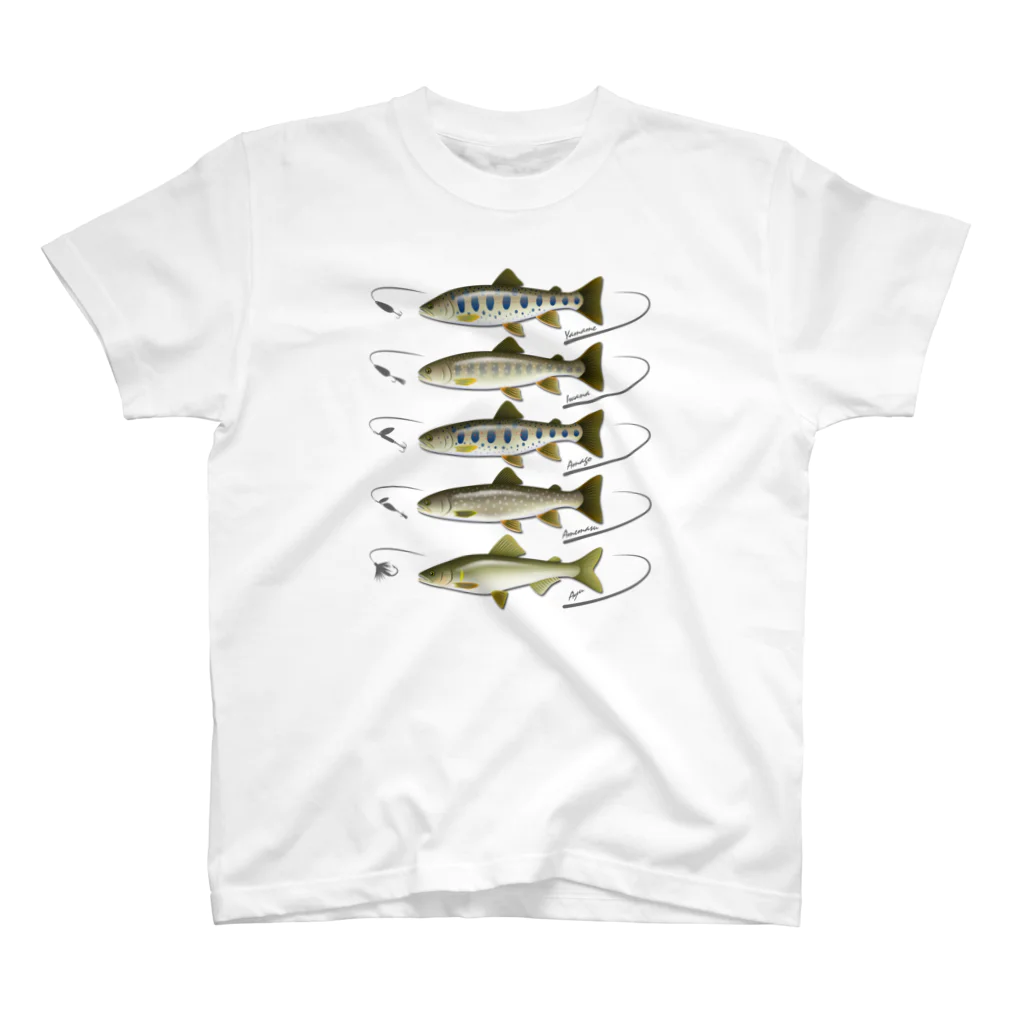 猫と釣り人のFreshwater fish_1bl Regular Fit T-Shirt