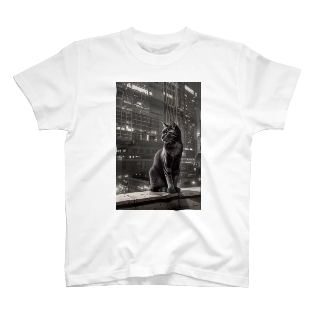 schaalの猫と摩天楼 スタンダードTシャツ