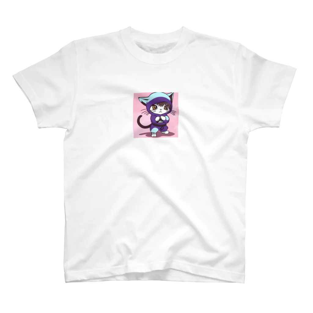 可愛い猫ちゃんの見習い忍者猫ちゃん スタンダードTシャツ