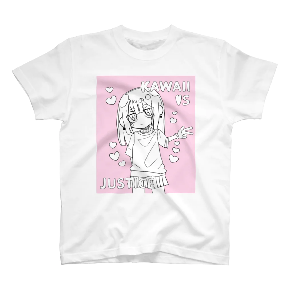 ライカのお店屋さんのKAWAII女の子（桃色） スタンダードTシャツ