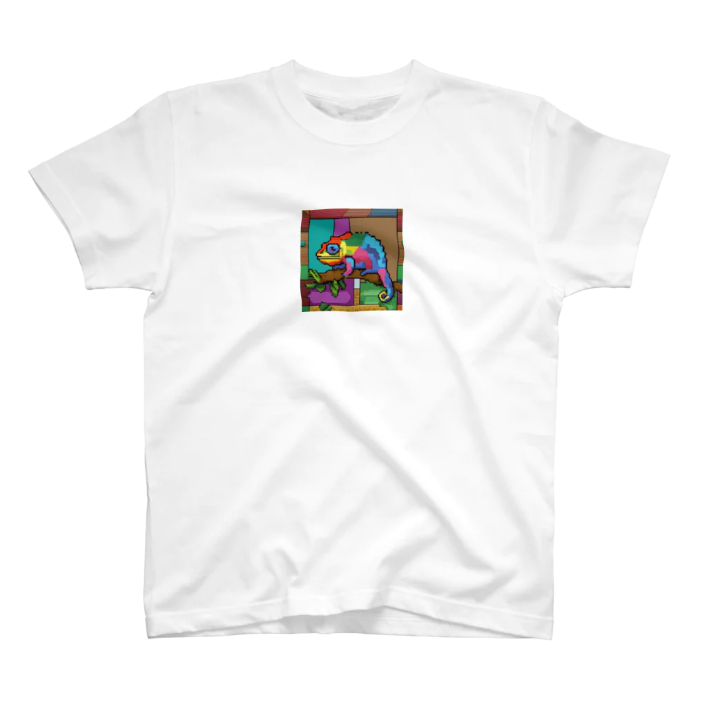 sam-chのカラフルドット絵カメレオン スタンダードTシャツ