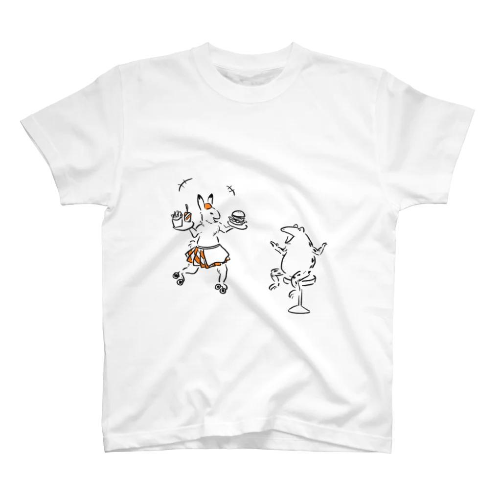 わたなべさんちのアメリカンダイナー鳥獣戯画Tシャツ スタンダードTシャツ