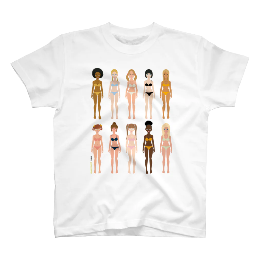 Quatre Illustrationのキャトル・ガール00 Regular Fit T-Shirt