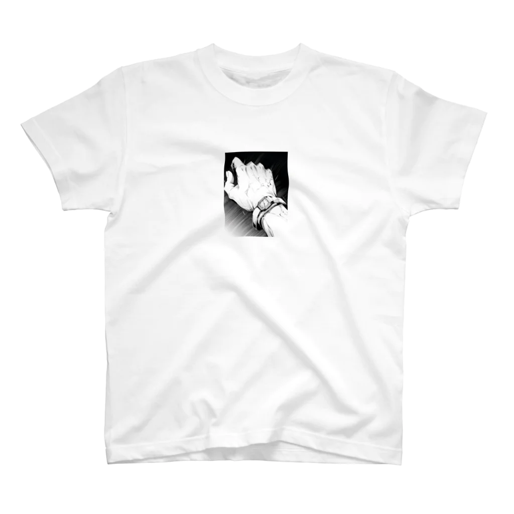 Waguneilanの#hand　Black and white, illustration style,  Regular Fit T-Shirt