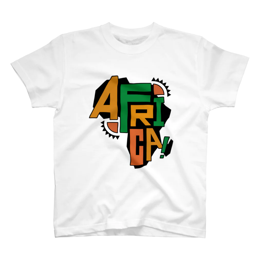 AFRICAN DANCE&DRUM tRibESのサバンナキッズ3　白地＆カラーボディ用Tシャツ"AFRICA!" by QOTAROO　 スタンダードTシャツ