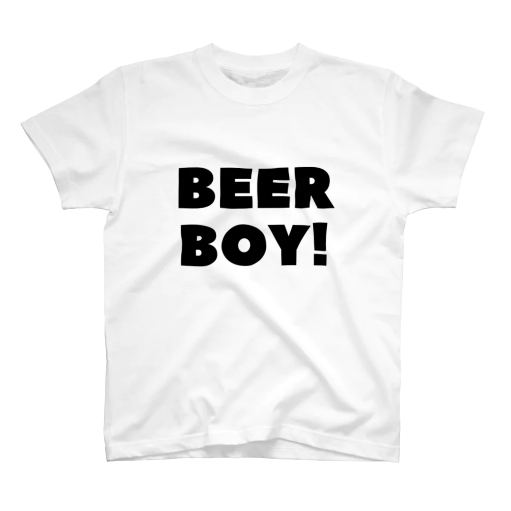 BEERのビールボーイ_黒字(透過) スタンダードTシャツ