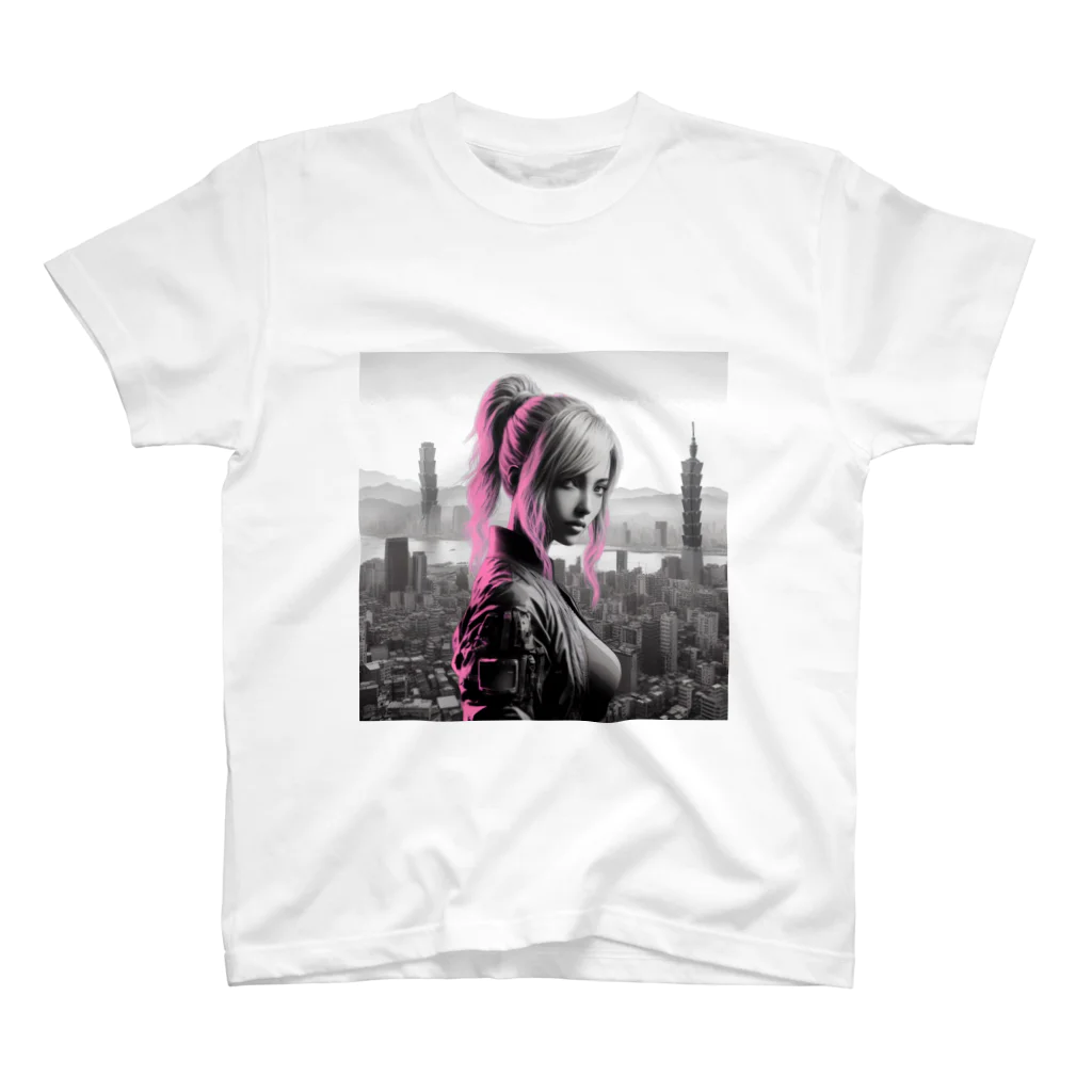 AIイラスト工房のCyberpunk_001　Taiwan girl スタンダードTシャツ