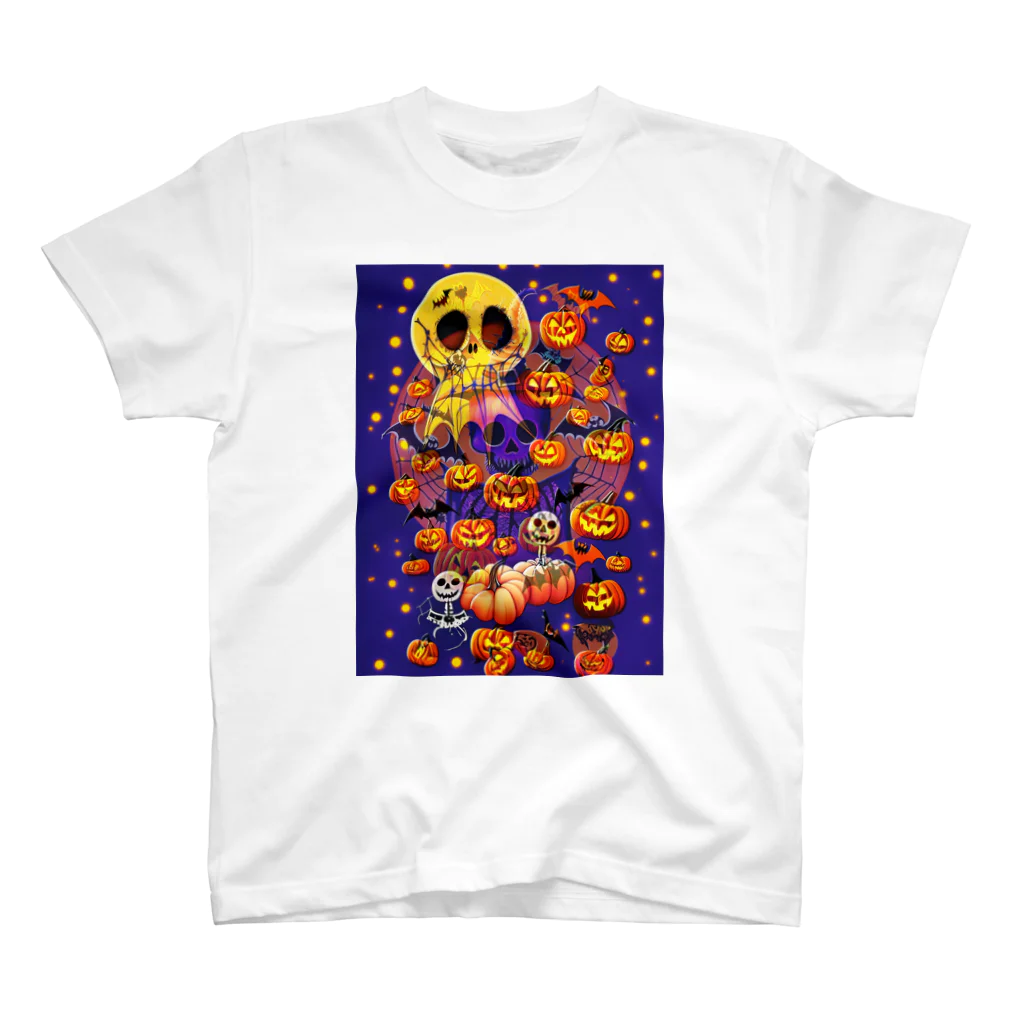 Ａ’ｚｗｏｒｋＳのハッピーハロウィン　スケルトンとジャックオーランタン スタンダードTシャツ