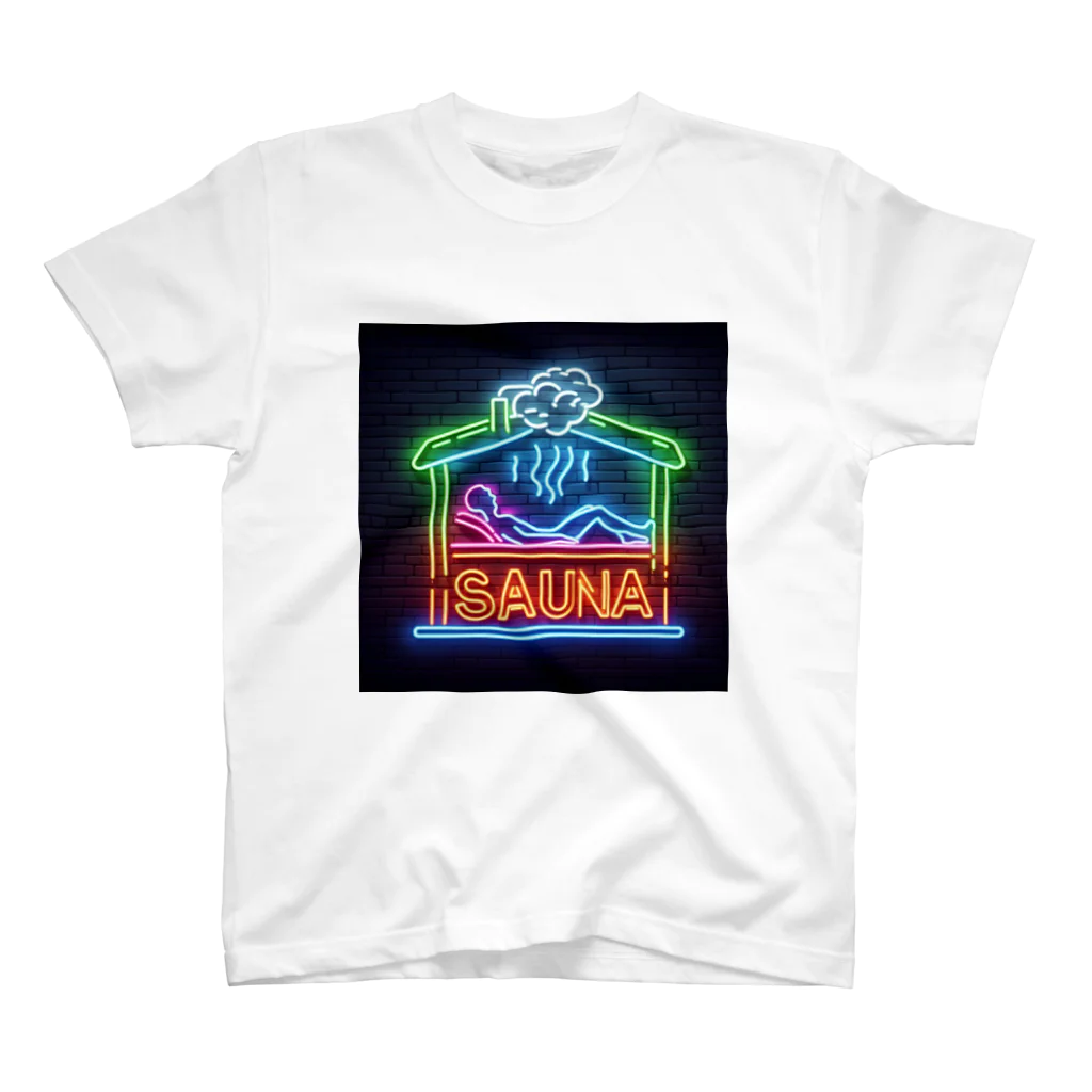 N SAUNA LOGOのネオン風サウナロゴ2 Regular Fit T-Shirt