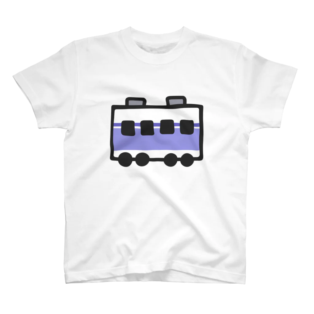 みずしまワークスの今の電車：しろ＆ふじむらさき Regular Fit T-Shirt