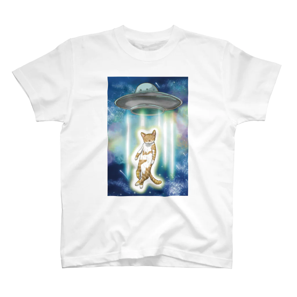 縁-yukari-のUFOと猫 スタンダードTシャツ