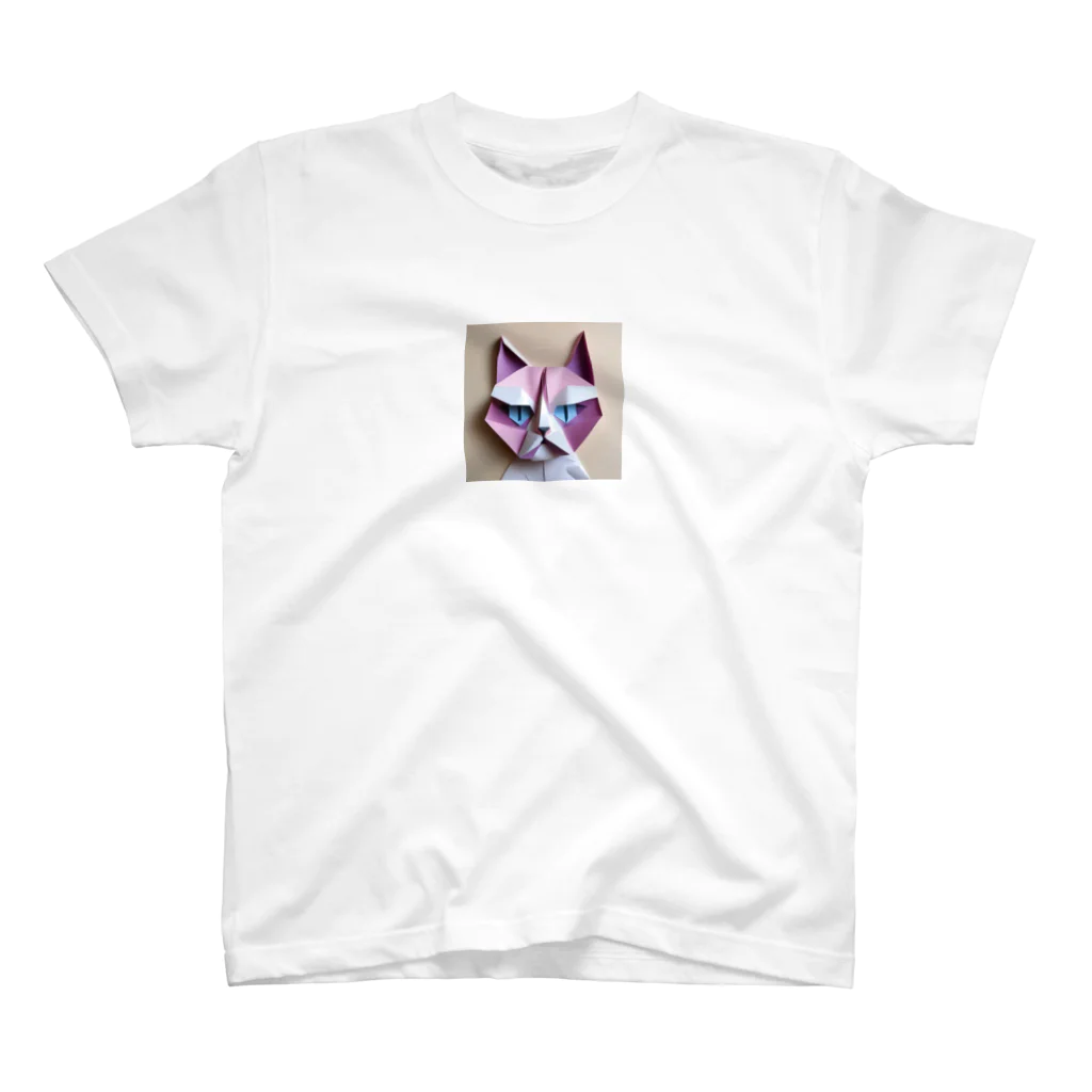 Kitabaの折り紙アニマル・ワシ猫ですねん！ スタンダードTシャツ