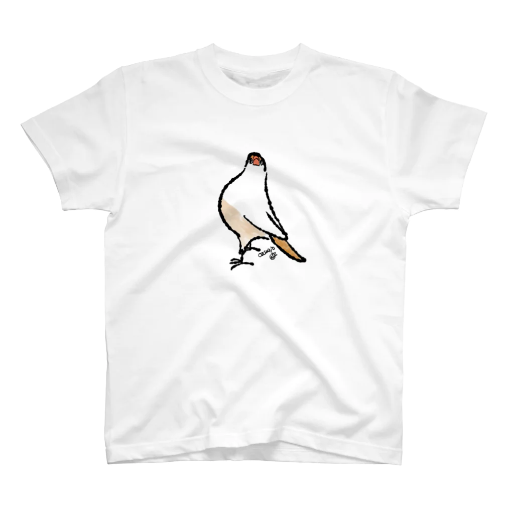 オズマジョのなんも考えてない文鳥 スタンダードTシャツ