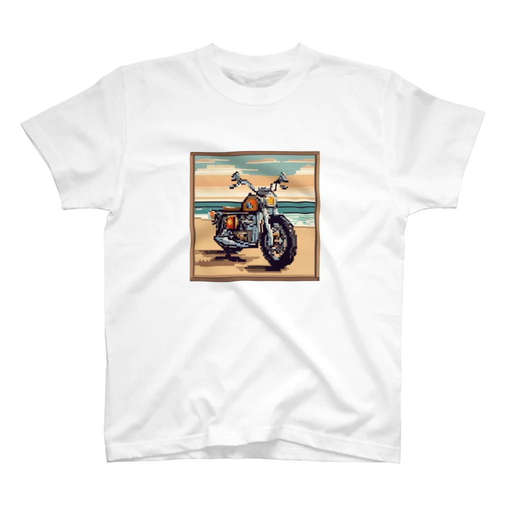 毎日がにゃんとも幸せ マサッチShopのレトロバイクドット　海岸編　№.１ スタンダードTシャツ