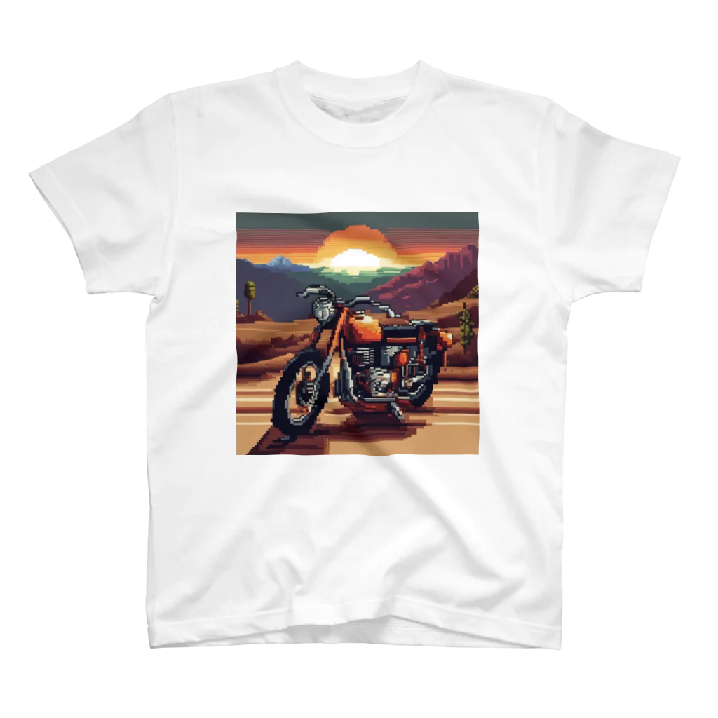 毎日がにゃんとも幸せ マサッチShopのレトロバイクドット　夕日編№２ スタンダードTシャツ