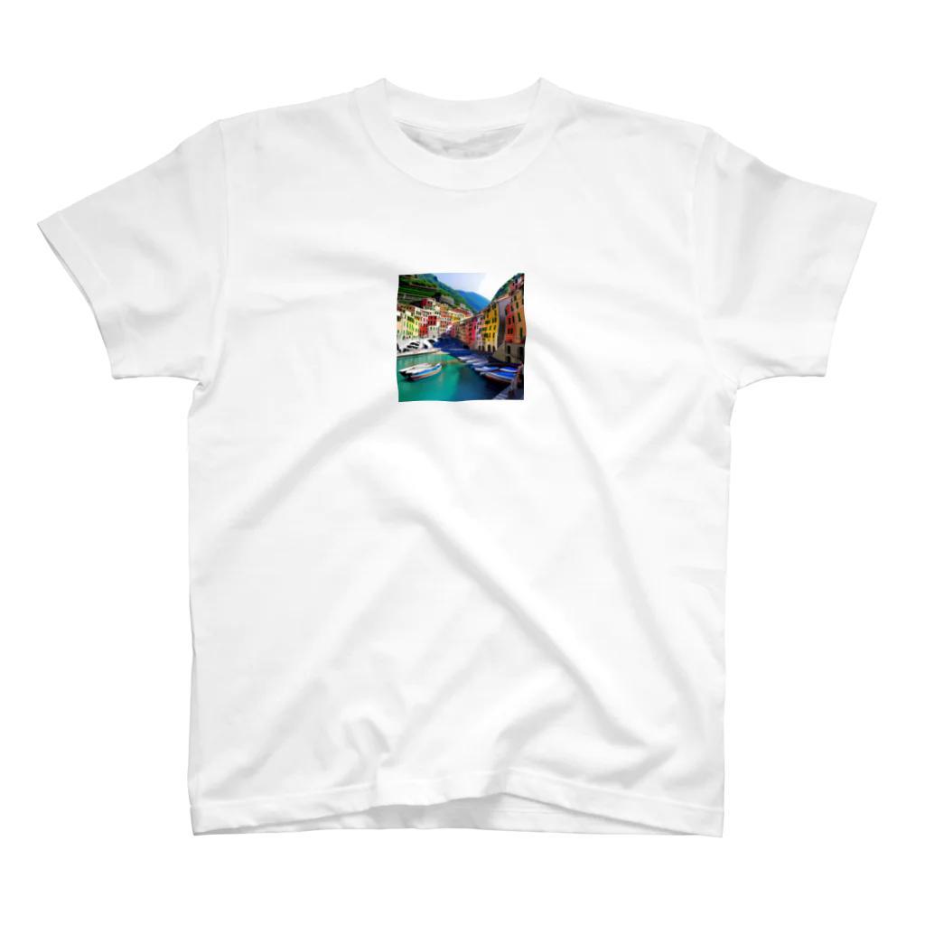 KSK SHOPの絵画のようなチンクエテッレの風景 Regular Fit T-Shirt