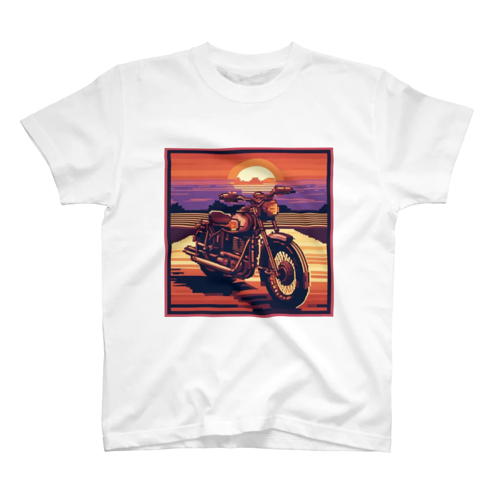 毎日がにゃんとも幸せ マサッチShopのレトロバイクドット　夕日編№４ Regular Fit T-Shirt