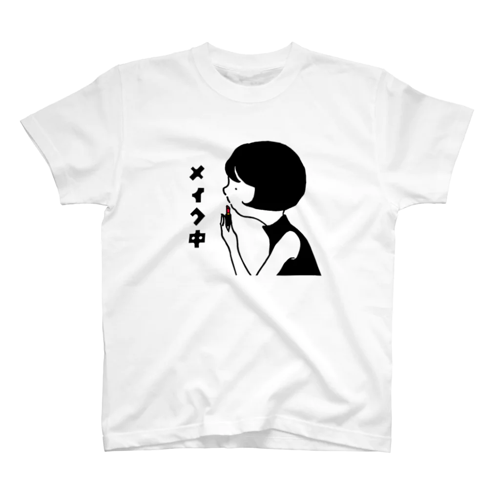 awai chiaki 時々浮上のメイク中のモノトーン女子 スタンダードTシャツ