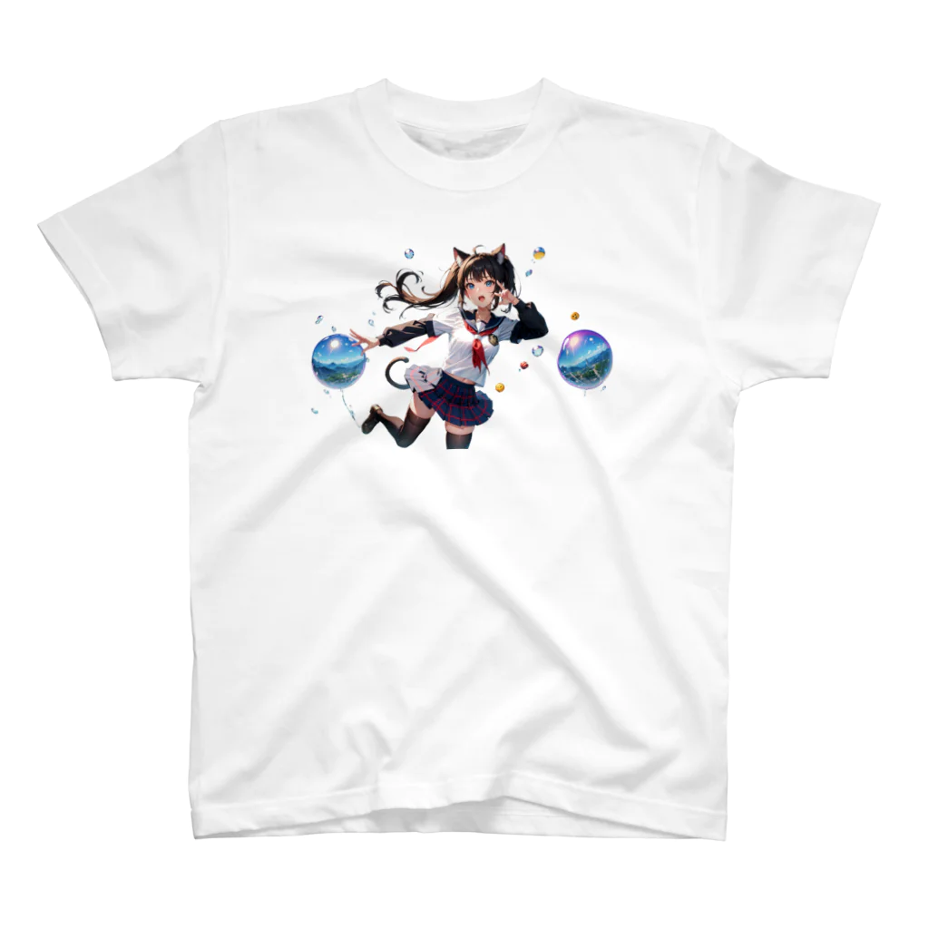 如月ゆい🐹の猫耳女の子 Regular Fit T-Shirt