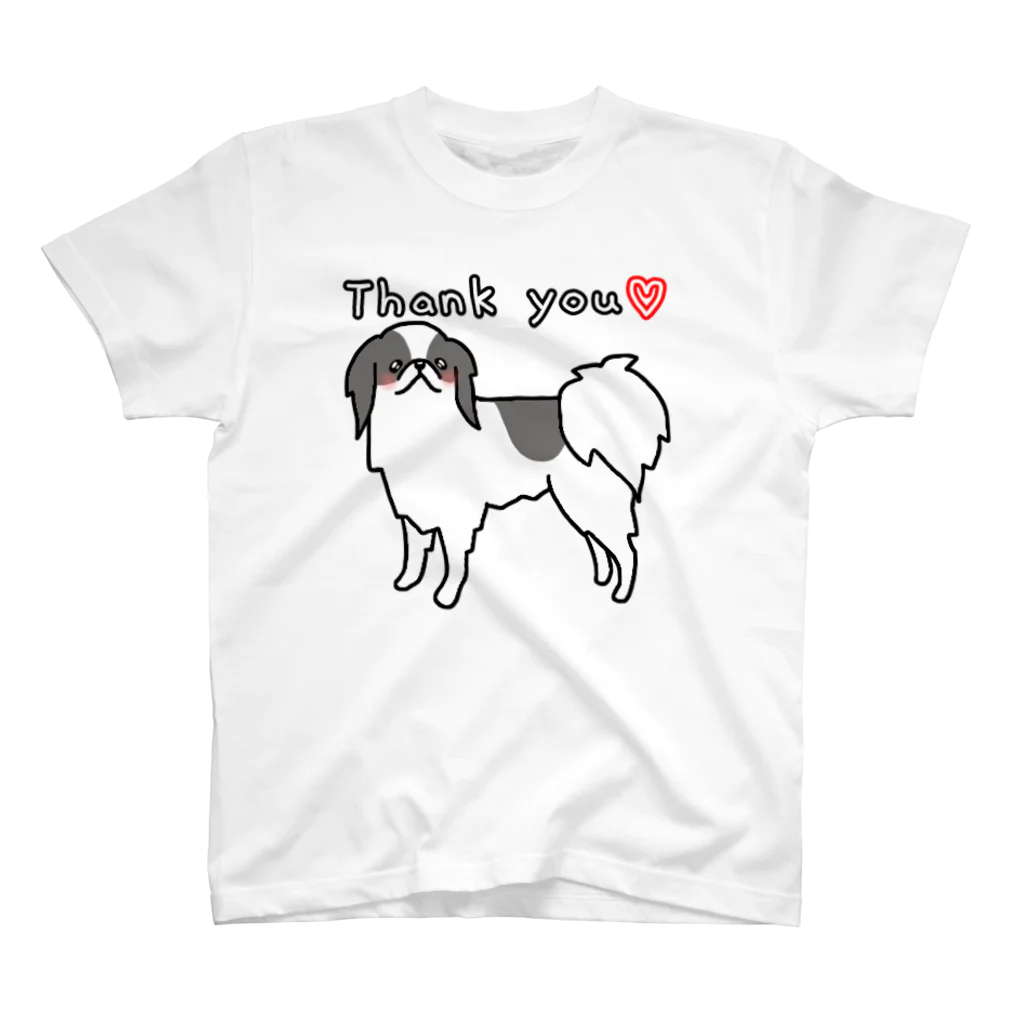 Cute mascot dogsのGrateful Japan dog Chin スタンダードTシャツ