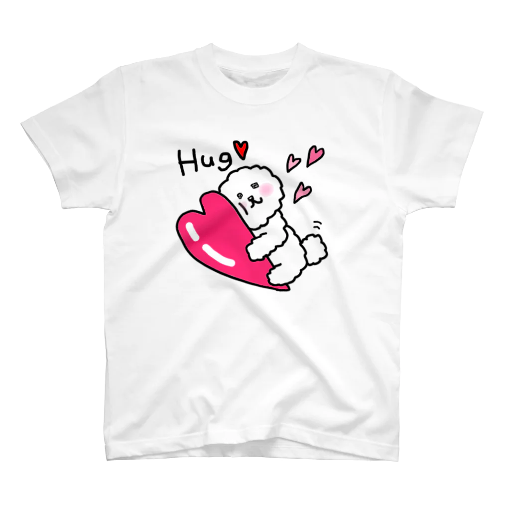 Cute mascot dogsのHug Bichon Frise Regular Fit T-Shirt