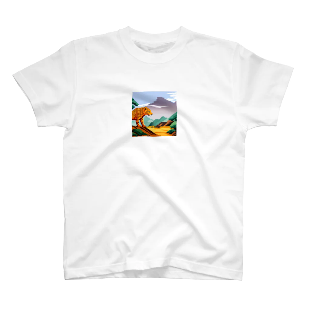 ROCKSWEBのドット絵レオパード Regular Fit T-Shirt