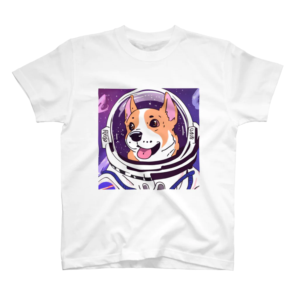 lowalowaの犬の宇宙飛行士イラスト Regular Fit T-Shirt