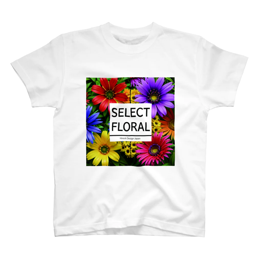 HirockDesignJapanの秋がテーマのコスモスなどの花柄デザイン Regular Fit T-Shirt