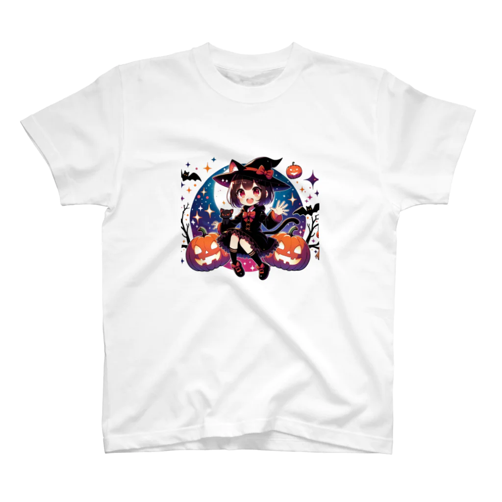 ArtifyGoodsのミッドナイト・ハロウィン魔女 スタンダードTシャツ