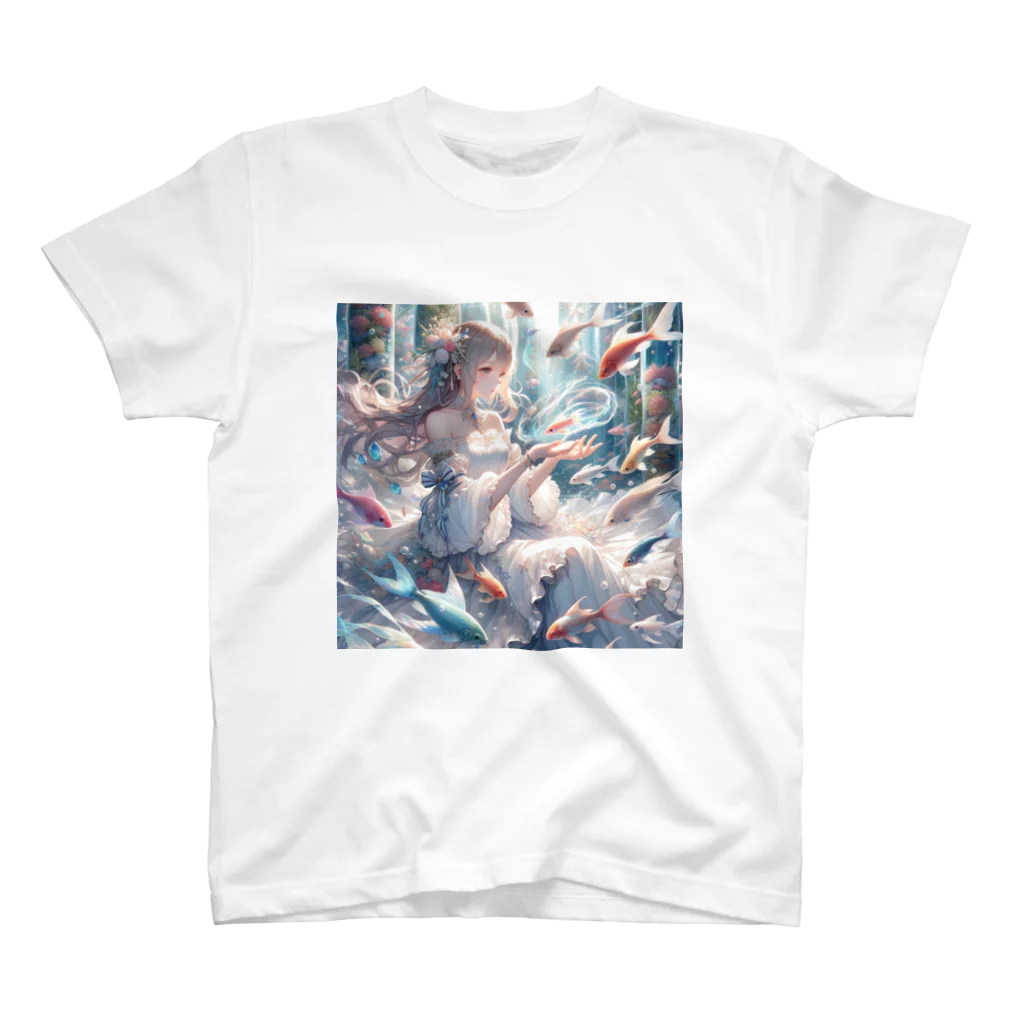 AIと愛とARTのSHOPの魚と少女 スタンダードTシャツ